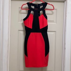 Mini dress black and orange